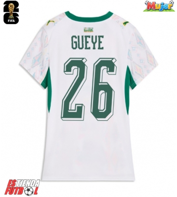 Senegal Pape Gueye #26 Primera Equipación Mujer Mundial 2026 Manga Corta